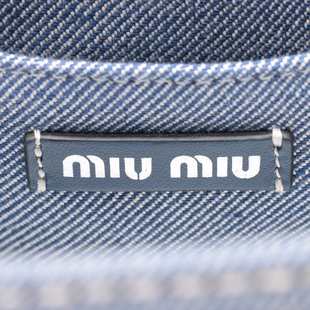 Miu Canvas 2 Way Handbag Blue #164855M86B - Picture 11 of 12